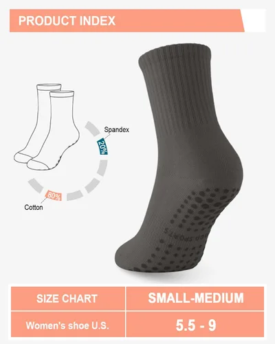 Miniatura 6 de 6 pares de calcetines de pilates antideslizantes para mujer, calcetines atléticos de yoga para barre ballet, descalzo, entrenamiento, hospital