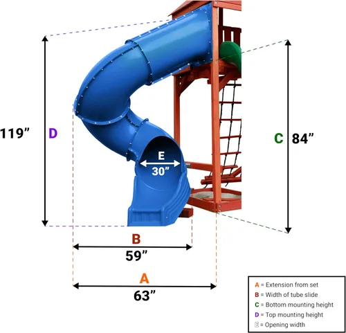 Miniatura 8 de Swing-N-Slide Tobogán en tubo turbo de 7 pies, Azul Amarillo
