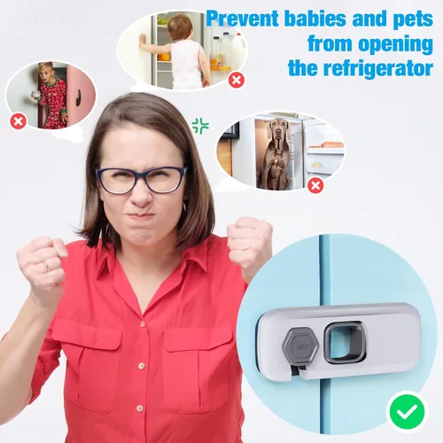 Miniatura 2 de NiHome Paquete de 6 cerraduras para refrigerador a prueba de niños, 6 cerraduras de seguridad para bebés para refrigeradores, armarios, cajones