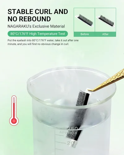 Miniatura 29 de NAGARAKU Extensiones de pestañas falsas en forma de W de 4D, suaves y naturales, con volumen, rizado D, 0.07mm, mezcla de 8-15mm, abanico 0.07-D 4D W