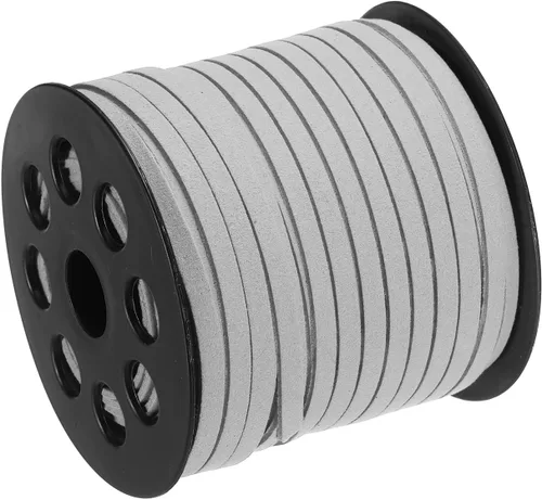 Miniatura 10 de uxcell Cordón de gamuza, 49.21 yardas, 0.197 in, cuerda plana de hilo de cuero para bolso, bolso, cordones de zapatos, manualidades, fabricación