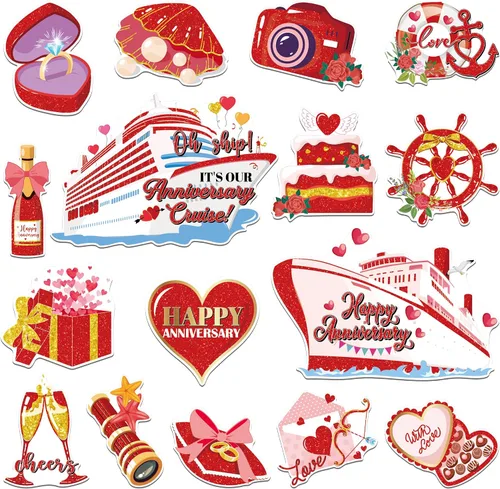 Miniatura 8 de Decoraciones magnéticas para puerta de crucero, 12 piezas de imanes náuticos tropicales familiares para crucero, divertidos letreros magnéticos