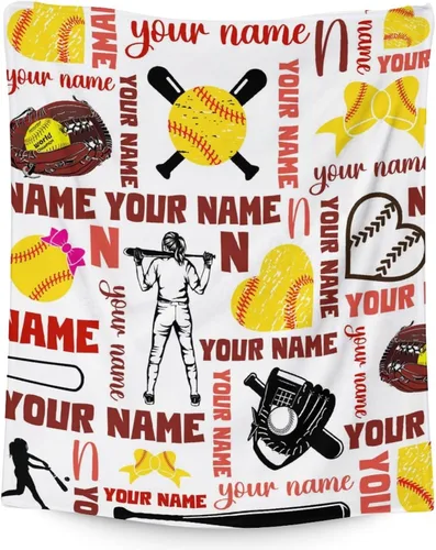 Miniatura 14 de COZYAURA Manta de sóftbol, regalos de equipo de sóftbol para niñas, mujeres y jugadores, 30 x 40 pulgadas, acogedoras mantas mullidas para sofá