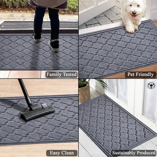 Miniatura 6 de A1HC - Tapete de puerta multiusos duradero, para interiores y exteriores, fácil de limpiar, impermeable, para todo tipo de clima, patio, garaje