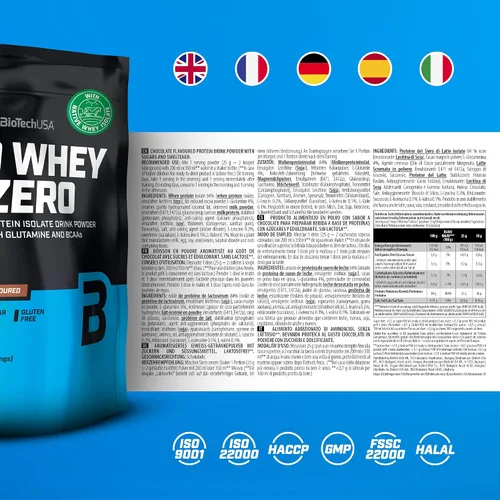Miniatura 4 de BioTechUSA ISO Whey Zero Aislado 100% Proteína Pura 17.64 oz - Choco