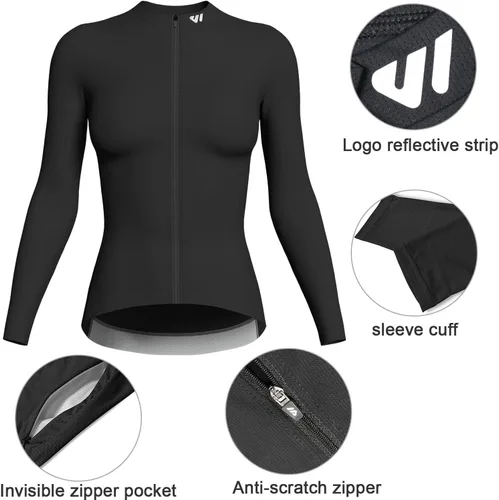 Miniatura 3 de Wulibike Cycling Jersey Women Long Sleeve,Bike Shirts for Women Biking Tops Breathable Cycle Jerseys with 4 Pockets