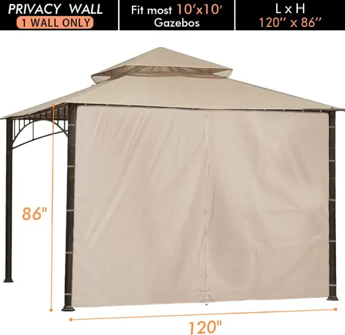 Miniatura 3 de Ontheway - Pared universal de privacidad para la mayoría de kioscos de 10 x 10 pies, solo 1 panel de pared lateral (1, beige, 10 x 10 pies)