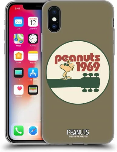 Miniatura 23 de Head Case Designs Funda de gel Woodstock 50th con licencia oficial de Peanuts Snoopy Guitar 1969 [protección de grado militar] compatible con Apple