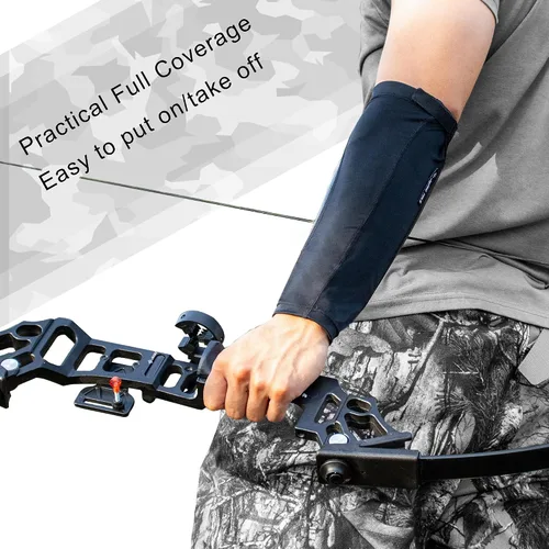 Miniatura 6 de Protector de brazo de tiro con arco manga acolchada para antebrazo con cierre ajustable, equipo de protección de brazo elástico transpirable