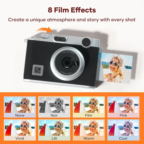 Miniatura 5 de Cámara instantánea iDPRT, cámara de impresión instantánea Bluetooth Cámaras de película instantánea Cámara y impresora fotográfica