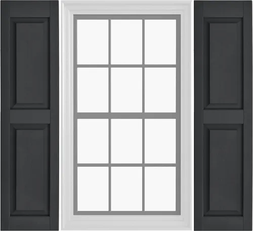 Miniatura 10 de Persianas de vinilo de panel elevado Pontiac Trail (1 par) 14.5"x31" - Cielo de noche azul marino Persianas de ventana para exteriores Incluye