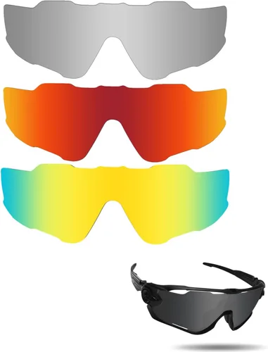 Fiskr Lentes de repuesto polarizadas antiagua salada para lentes de sol Oakley Jawbreaker paquete de 3 pares