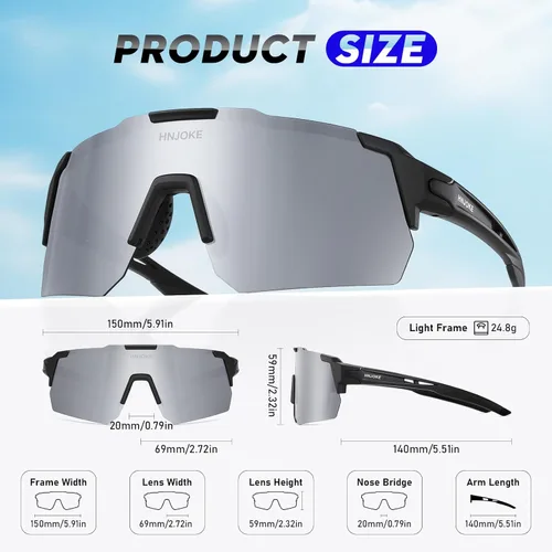 Miniatura 5 de Sports Polarized Sunglasses, UV 400 Protection Sun Glasses Women, Mens Glasses for Cycling Biking Running