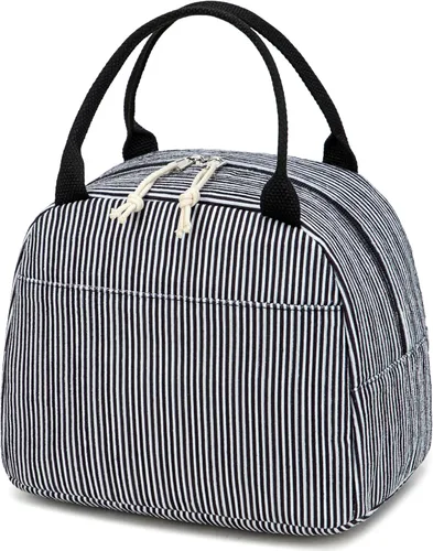 Miniatura 12 de Bluboon Bolsa de almuerzo para mujer, bonita bolsa de almuerzo de pana con correa para el hombro, reutilizable, aislada, gran capacidad