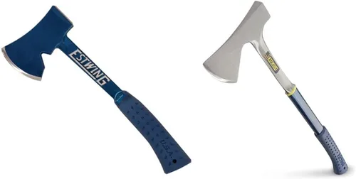 Estwing E6-25A Estwing Hacha de campista azul de 14 pulgadas y hoja fija E45A ES45A, cuchillo de caza, al aire libre, camping, 26 pulgadas, azul