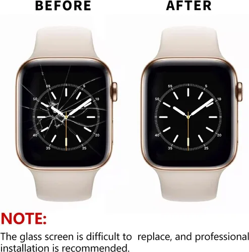 Miniatura 5 de Lente de cristal frontal de reloj y digitalizador táctil de repuesto compatible con Apple Watch Series 6/5/4/SE 1.575 pulgadas/1.732 pulgadas