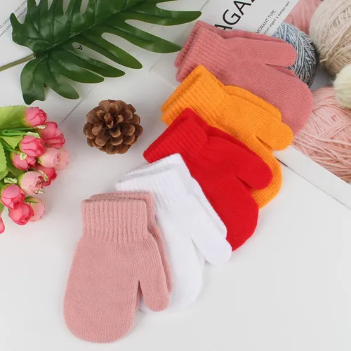 Miniatura 24 de ONESING 5 pares de guantes de invierno negros para bebés y niñas - Guantes cálidos para recién nacidos