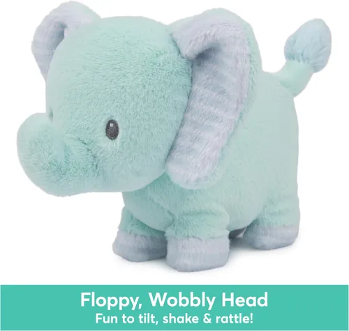 Miniatura 4 de GUND Baby Safari Friends Collection - Elefante de peluche con campanilla, juguete sensorial para bebés y recién nacidos, color verde azulado, 7