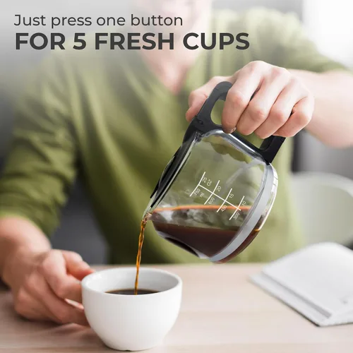 Miniatura 7 de Kaffe - Cafetera (25 onzas / 25.4 fl oz), función de mantener el calor, lavable y lavable, filtro de cesta extraíble, compatible con filtros de Negro