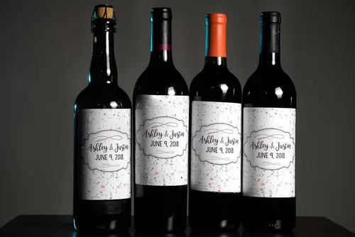 Miniatura 5 de 12 etiquetas autoadhesivas fáciles de usar para botellas de vino/cerveza de boda