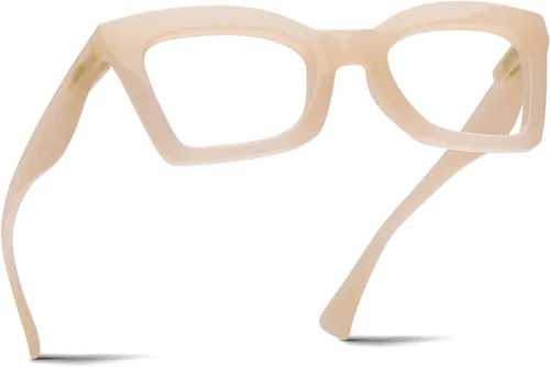 Miniatura 12 de AQWANO Elegantes gafas de lectura con luz azul para mujer, diseño cuadrado de ojo de gato, lentes para lectura de computadora