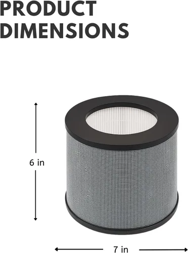 Miniatura 2 de Nispira TT-AP006 Filtro de repuesto para purificador de aire TaoTronics 3 en 1 True HEPA Smoke Dust VOCs Remover, 2 paquetes