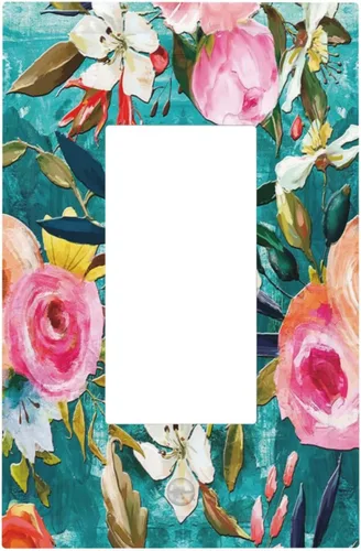 Miniatura 11 de Cubierta de Interruptor de Luz de Estilo Boho Vintage de los 70 Sol Arcoíris Champiñón Floral Rocker Individual 1 Gang Cubierta de Enchufe