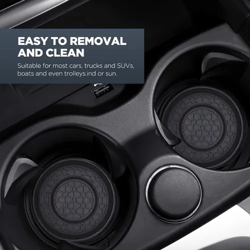 Miniatura 5 de 2 unidades de posavasos para portavasos de coche, alfombrillas para tazas de coche, posavasos universales para coche de 2.75 pulgadas, inserto