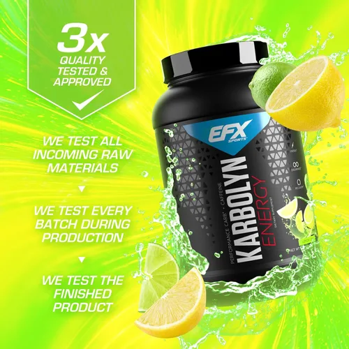Miniatura 4 de EFX Sports Karbolyn Energy Polvo de carbohidratos de rendimiento + cafeína Carga de carbohidratos y energiza 250 mg de cafeína Sin azúcar