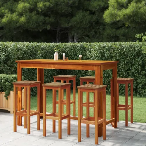 Miniatura 7 de Taburetes de bar 4 piezas de madera maciza acacia al aire libre Patio comedor sillas de césped al aire libre Sillas para Comedor para picnic patio