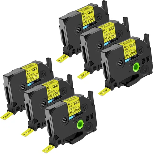 Miniatura 8 de NineLeaf Paquete de 6 cintas de etiquetas compatibles con Brother TZ TZe TZe-531 TZe531 TZ-531 TZ531 0.472 in 1/2 pulgadas, negro sobre azul