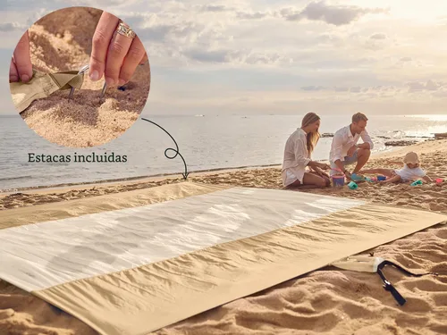 Miniatura 6 de WEKAPO Manta de Playa Resistente a la Arena e Impermeable, Alfombrilla de Playa Extra Grande, Alfombrilla Sin Arena de Tamaño Grande y Compacta