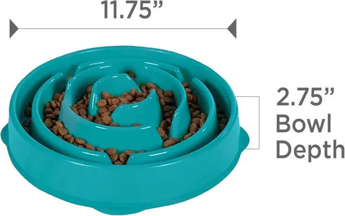 Miniatura 7 de Outward Hound Cuenco grande de alimentación lenta, laberinto de rompecabezas para comedores rápidos, perros medianos a grandes, ayuda a prevenir