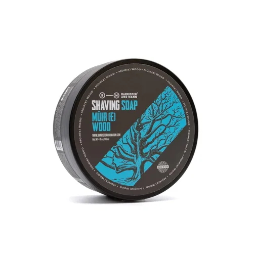 Jabón de afeitar Barrister y Mann - Espuma densa, rica y cremosa Jabón de afeitar en barra de sebo Notas de mora, madera, abeto bálsamo, vetiver -