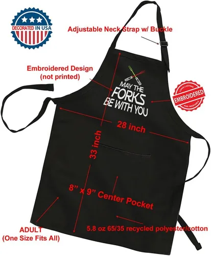 Miniatura 5 de Delantal de chef personalizado para hombres, diseño bordado personalizado, cocina profesional, barbacoa, parrilla, para papá, decorado en Estados