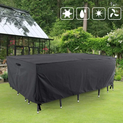 Miniatura 7 de Tempera Fundas para muebles de patio, fundas impermeables para mesas y sillas de exterior, fundas de comedor al aire libre, funda rectangular