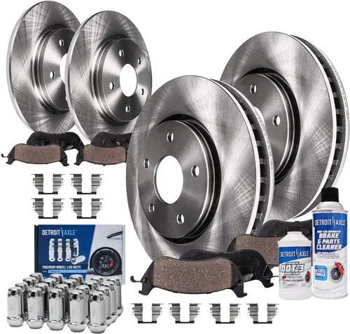 Miniatura 105 de Detroit Axle - Rotores de freno para Jeep Compass 2015-2022 Renegade 2016-2022 Fiat 500X 2016-2022, 2018, 2019, 2020, 2021. Reemplazo de rotores