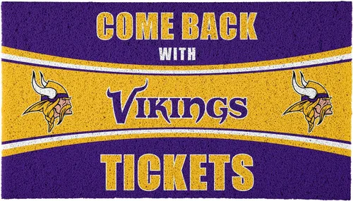 Team Sports America NFL Minnesota Vikings | Entrada interior y exterior | 28 x 16 pulgadas | Parte trasera antideslizante | Tapetes de bienvenida |