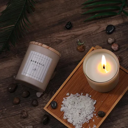 Miniatura 5 de REISEN 12 tarros de vela de ámbar surtidos para hacer velas, tarros de vela vacíos de 10 onzas con tapas y etiquetas de bambú, tarros de vidrio
