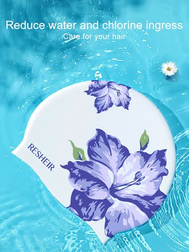 Miniatura 2 de Gorra de natación de silicona, gorra de natación YondestStars para mujeres/hombres/jóvenes, gorras de baño para cabello largo y corto, accesorios