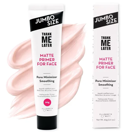 Miniatura 10 de Elizabeth Mott Thank Me Later - Prebase de maquillaje matificante para control de brillo y grasa, minimiza los poros, oculta líneas finas y arrugas