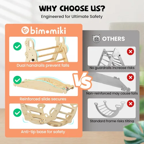 Miniatura 4 de Pikler - Juego de escalada triangular con cojín, juguetes de escalada plegables para interiores, gimnasio Montessori para niños pequeños, escalador