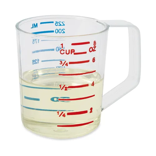 Miniatura 2 de Rubbermaid Commercial Products, taza medidora transparente Bouncer, 1 taza / 0,25 cuartos de galón, transparente, grado alimenticio resistente