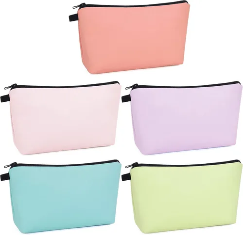 MAGEFY 5 piezas Bolsa de maquillaje grande Estuche de maquillaje pequeño Bolso de maquillaje para bolso Bolso cosmético de viaje para mujer de color