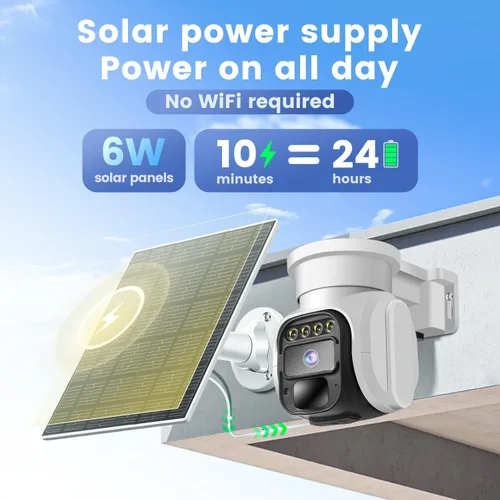 Miniatura 5 de Cámara de Seguridad Celular Solar 4G LTE Inalámbrica para Exteriores, Cámara Solar Alimentada sin WiFi con Tarjeta SIM Integrada y Plan de Datos