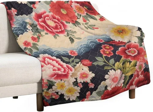 Miniatura 10 de Manta de verano con parches bohemios, vintage, bohemia, acogedora manta de franela para sofá, cama para niños y adultos, 30 x 40 pulgadas, manta