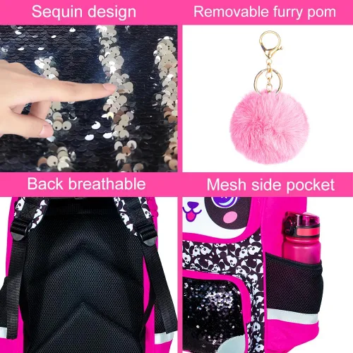 Miniatura 55 de KLFVB Mochila de 3 piezas para niñas y niños, bolsa de libros de dinosaurio de unicornio de 15 pulgadas con lonchera, bolsa escolar preescolar