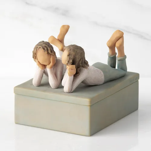 Miniatura 3 de Willow Tree Forever Friends, Siempre a mi lado, Recuerdos Familiares, Mejores amigos, Hermanas, Caja de joyería decorativa de mesa esculpida