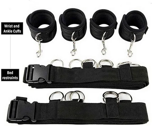 Miniatura 8 de Correas de sujeción de cama para cama de tamaño King, juego de adultos, tamaño Queen, amarras sexuales para adultos, parejas de restricciones