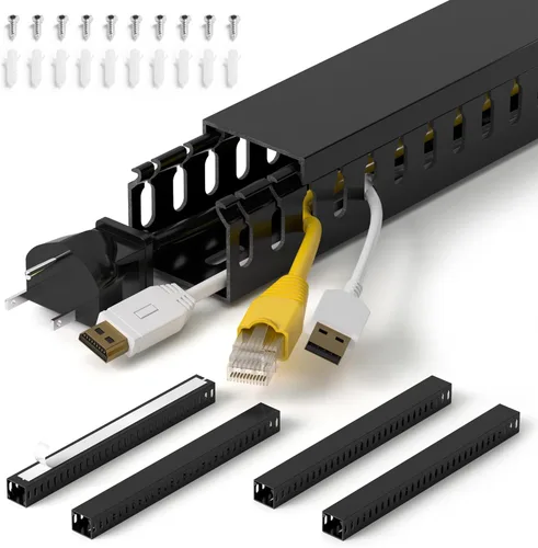 Miniatura 33 de ZhiYo Canaleta de gestión de cables para rack de servidor profesional de A2 pulg. x An2.4 pulg., kit de canaleta de cables de 95 pulg.